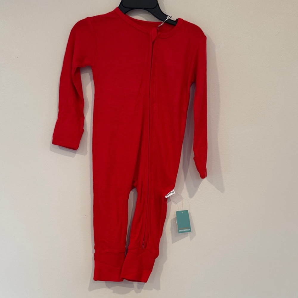 Cozy Red Kids Footie Pajamas
